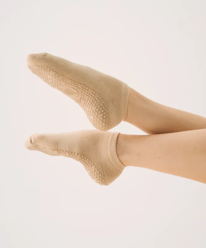 Classic Low Rise Grip Socks - Almond sold by MoveActive