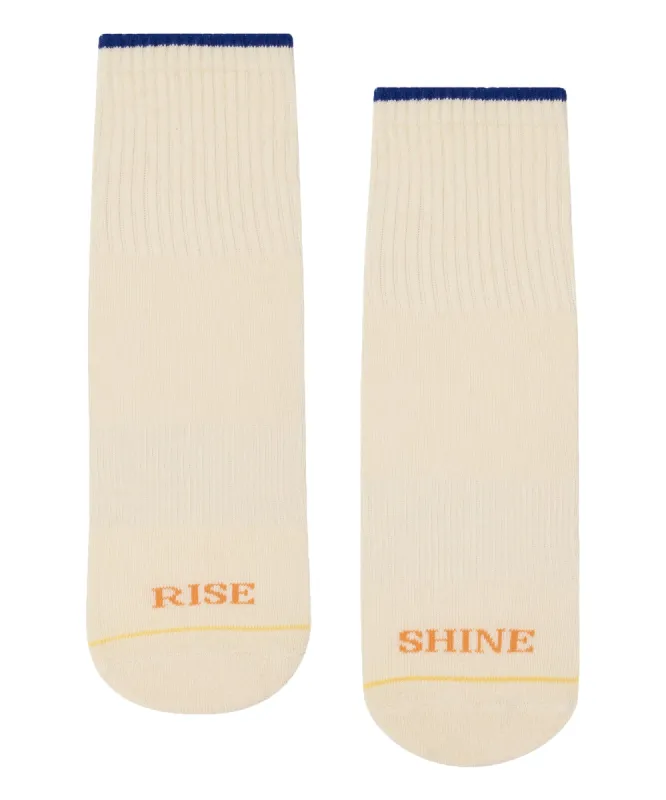 Crew Non Slip Grip Socks - Rise & Shine Vanilla sold by MoveActive