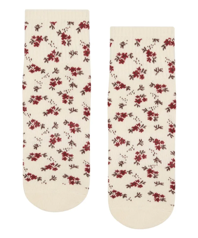 Quarter Crew Non Slip Grip Socks - Ditsy Floral sold by MoveActive