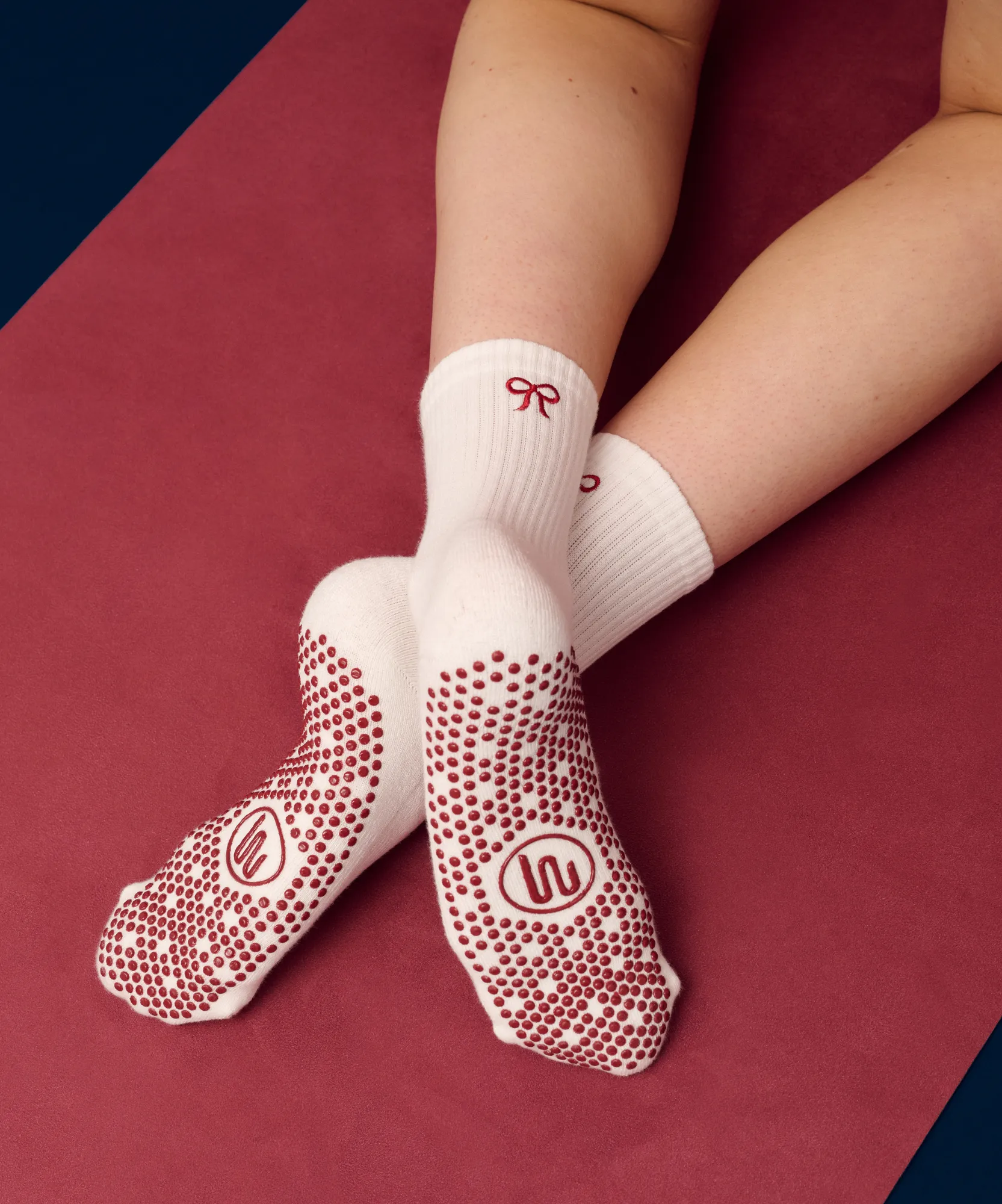 Crew Non Slip Grip Socks - Whimsy Bow White sold by MoveActive product image thumbnail 2