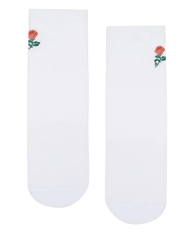 Crew Non Slip Grip Socks - Vintage Rose White sold by MoveActive