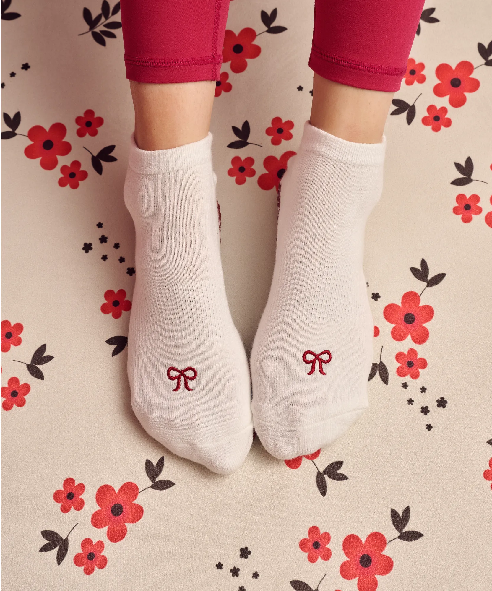 Low Rise Grip Socks - Whimsy Bow White sold by MoveActive product image thumbnail 2