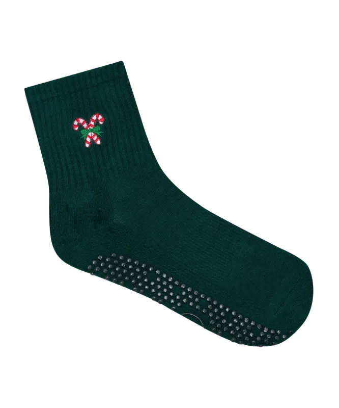 Crew Non Slip Grip Socks - Peppermint Candy sold by MoveActive