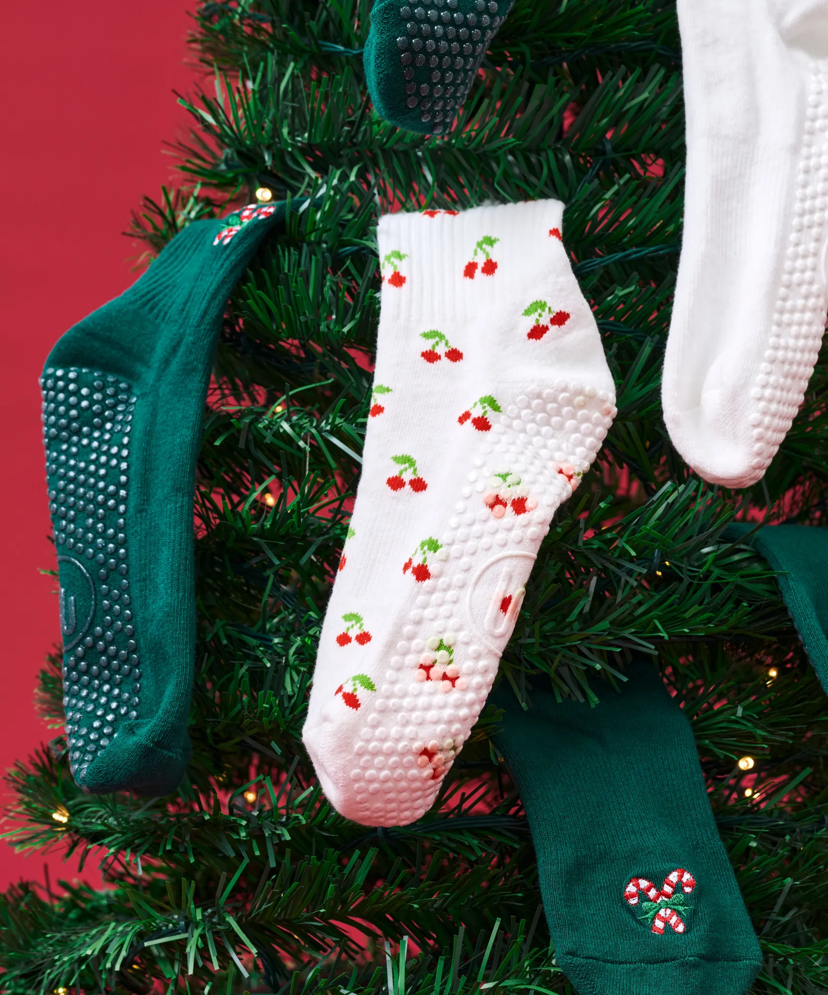 Crew Non Slip Grip Socks - Cherry Pop sold by MoveActive product image thumbnail 2