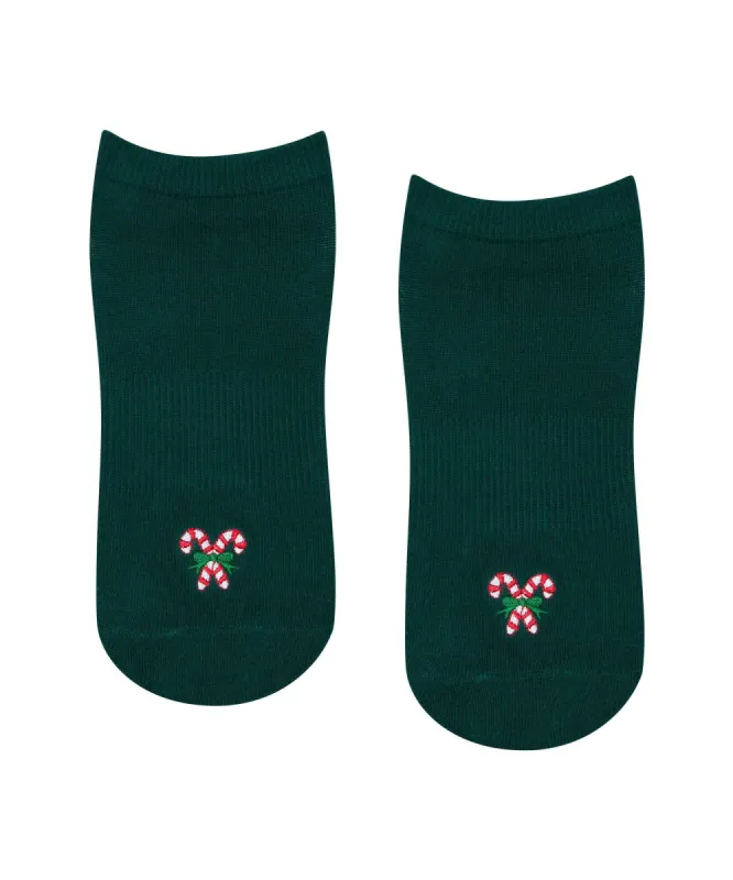 Classic Low Rise Grip Socks - Peppermint Candy sold by MoveActive