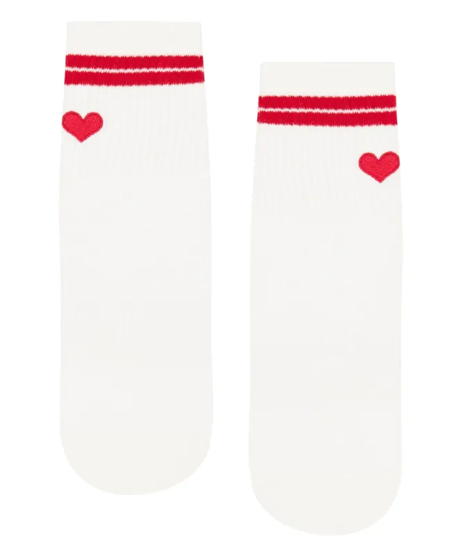 Crew Non Slip Grip Socks - Love Struck Ivory sold by MoveActive