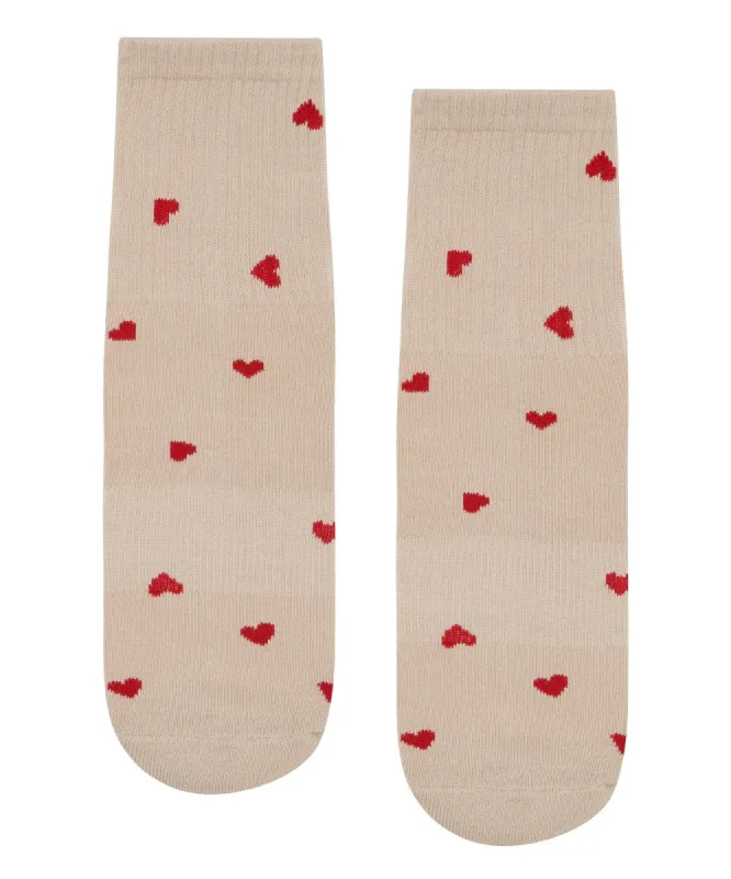 Crew Non Slip Grip Socks - Love Me sold by MoveActive