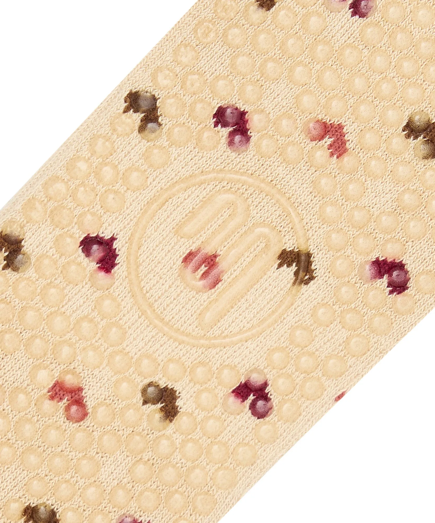 Quarter Crew Non Slip Grip Socks - Hearts Aflutter Beige sold by MoveActive product image thumbnail 4