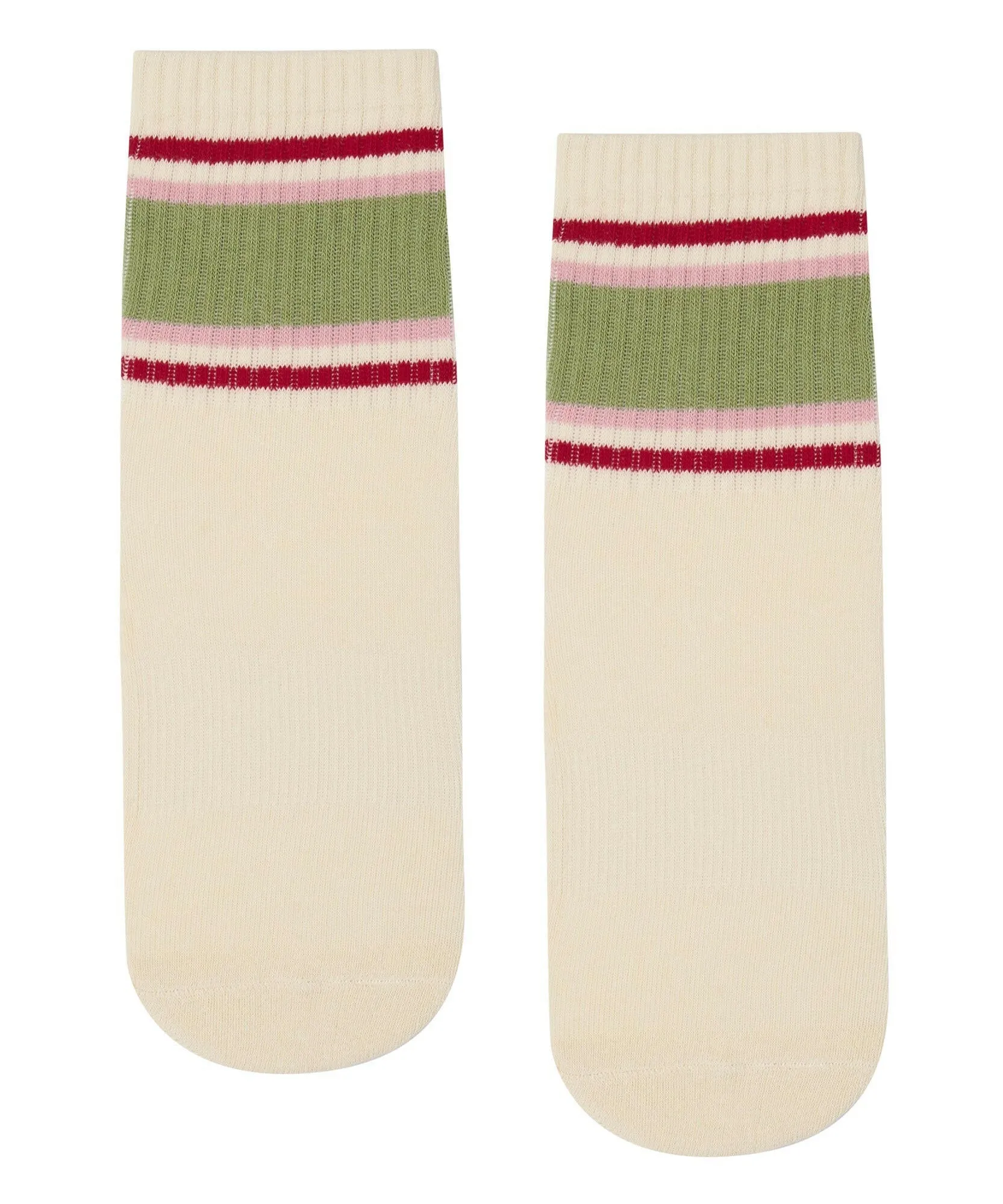 Crew Non Slip Grip Socks - Stripe Vanilla & Sage sold by MoveActive product image thumbnail 2