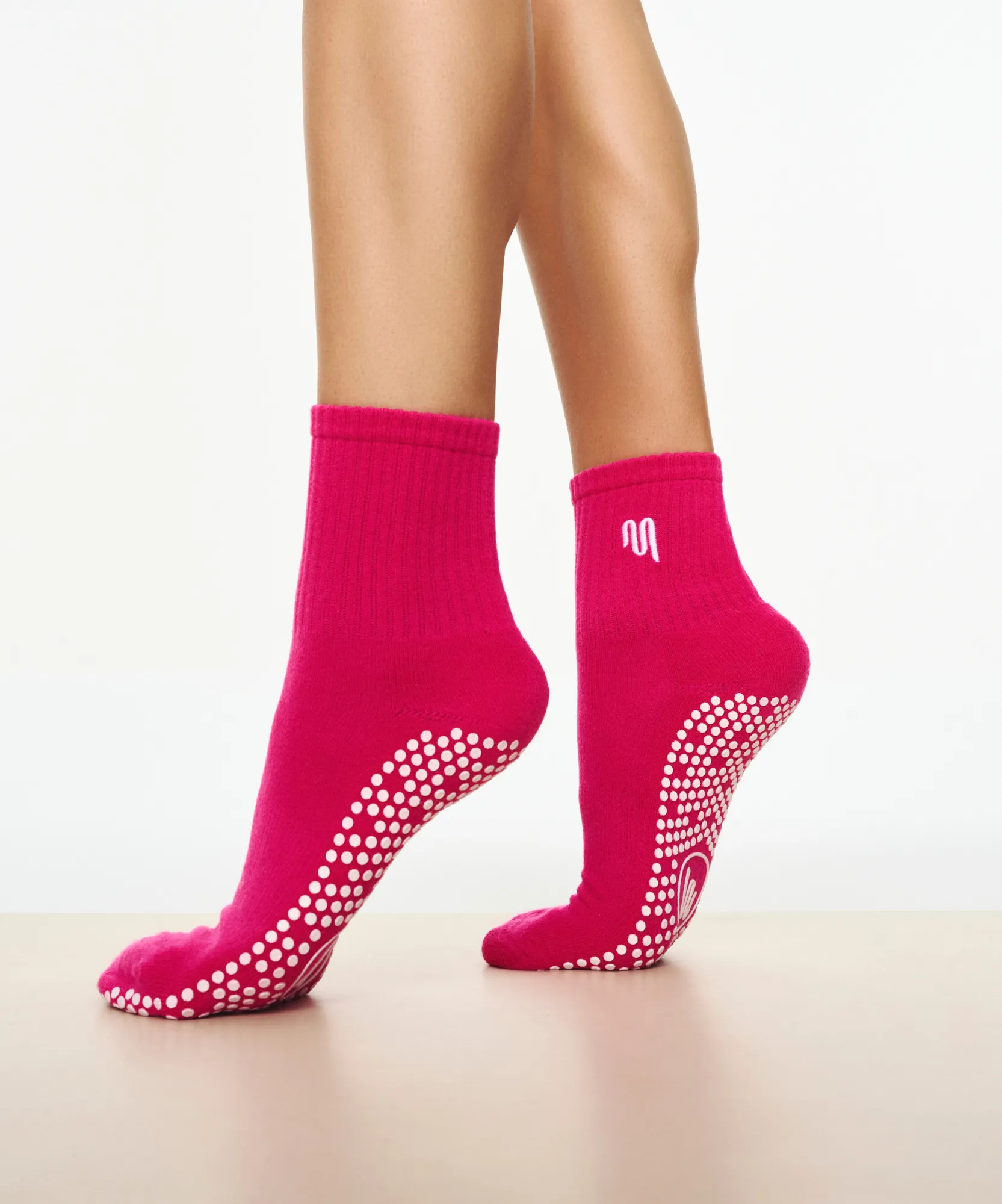Crew Non Slip Grip Socks - MoveActive Pink sold by MoveActive