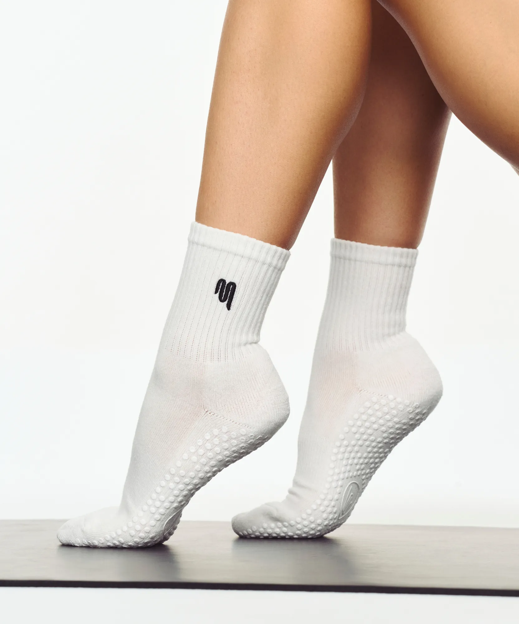 Crew Non Slip Grip Socks - MoveActive Ivory sold by MoveActive
