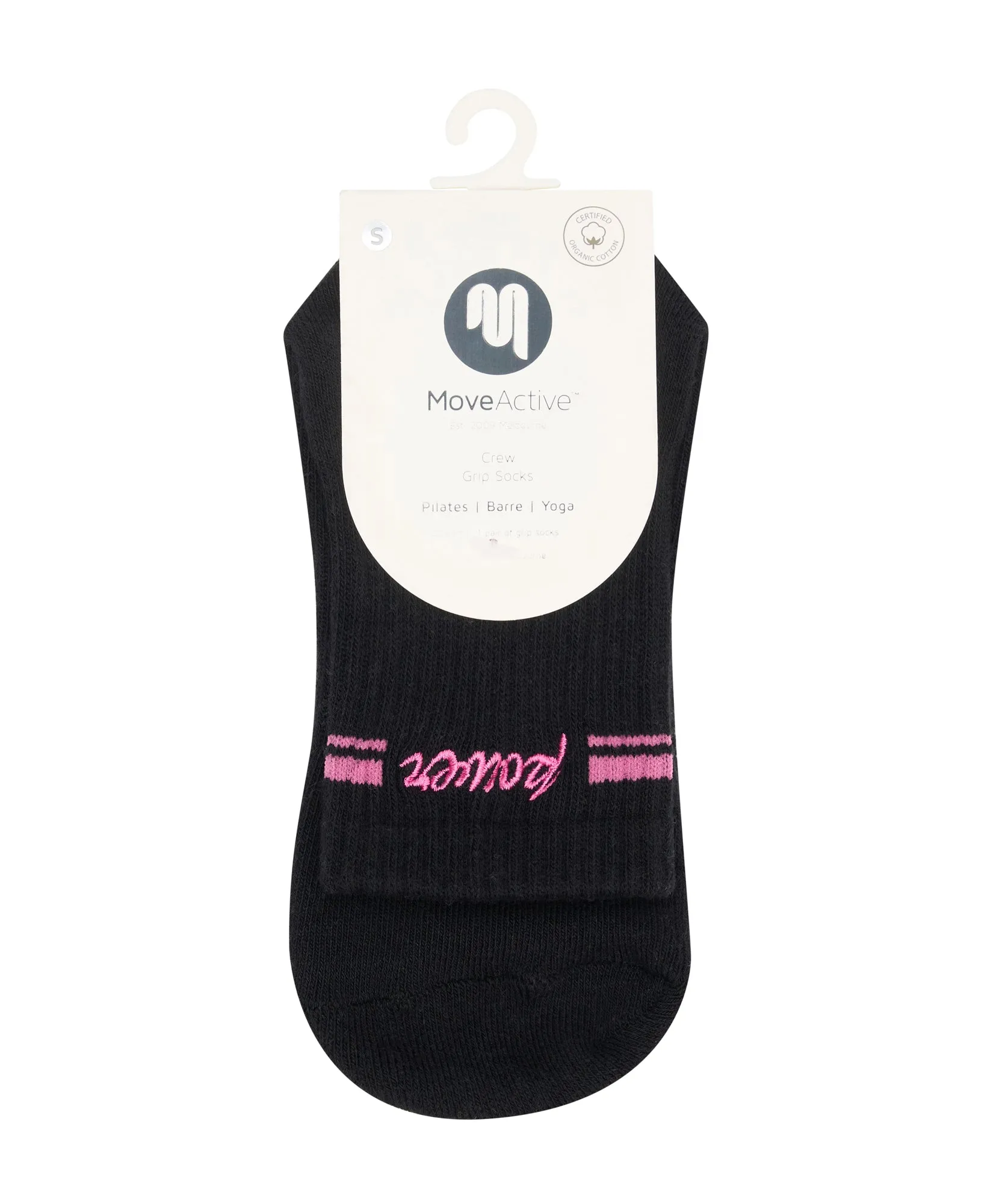 Crew Non Slip Grip Socks - Power Moves Black sold by MoveActive product image thumbnail 5