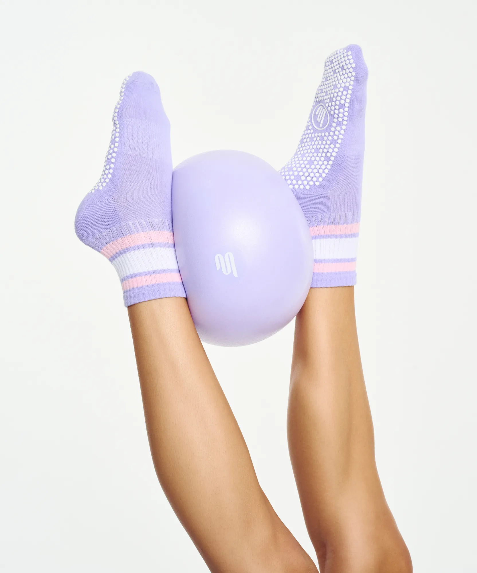 Crew Non Slip Grip Socks - Purple Rain Stripe sold by MoveActive