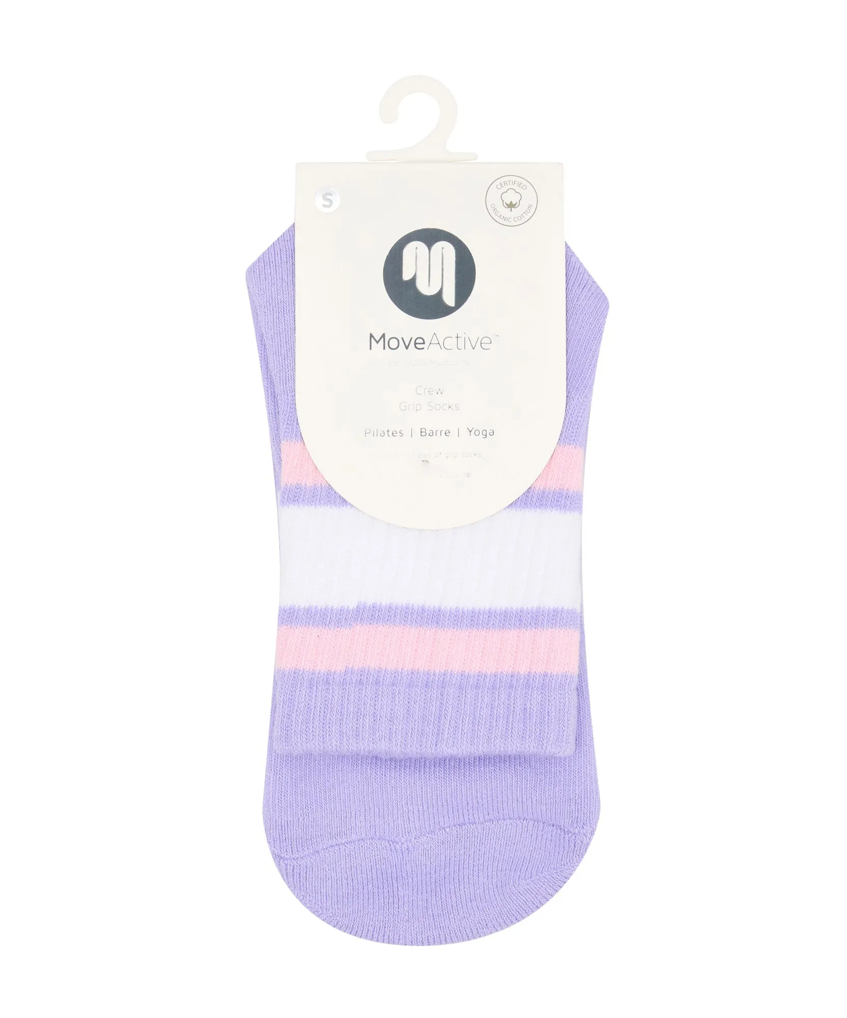 Crew Non Slip Grip Socks - Purple Rain Stripe sold by MoveActive product image thumbnail 5