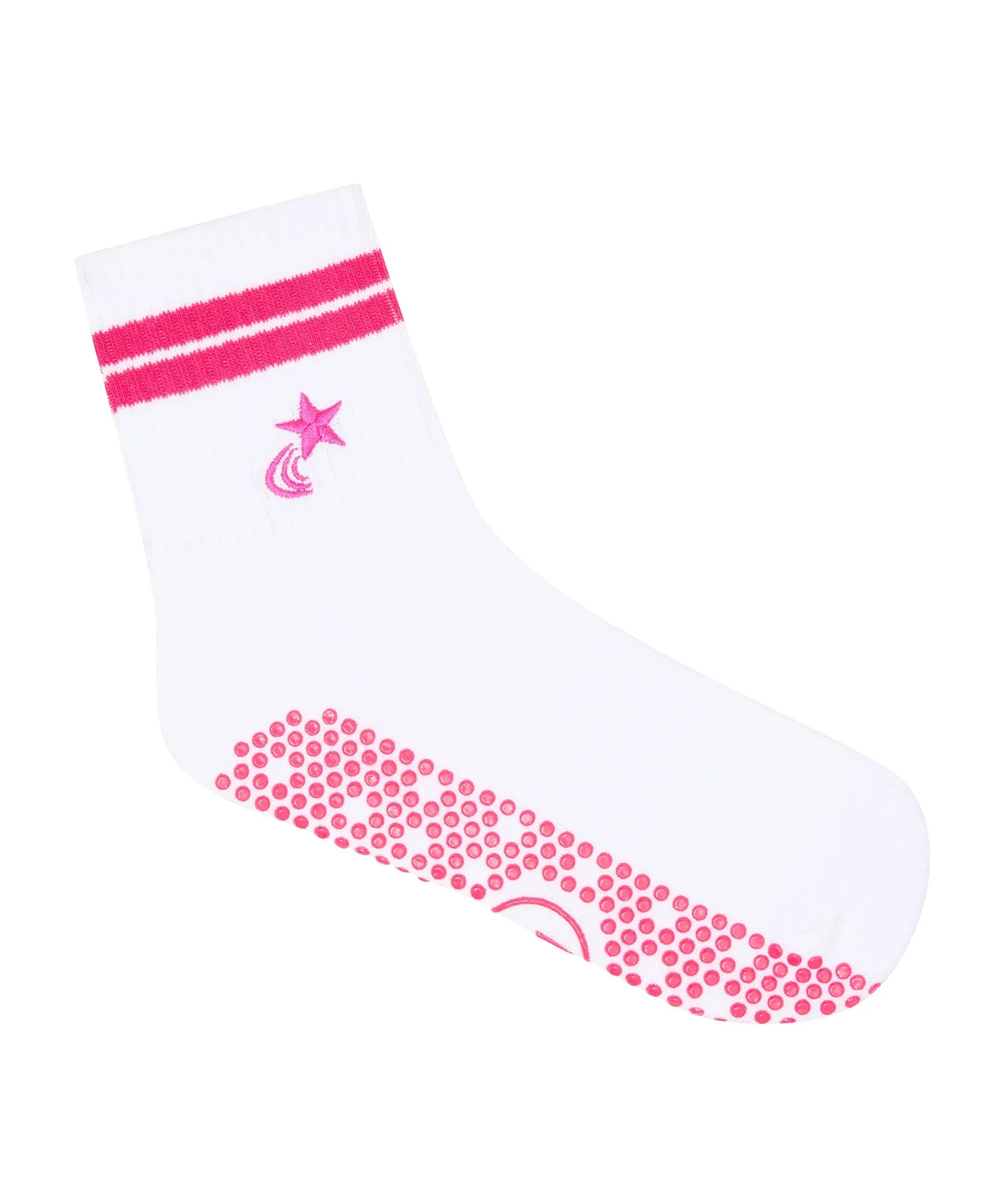Crew Non Slip Grip Socks - Neon Pink Stripe sold by MoveActive product image thumbnail 3