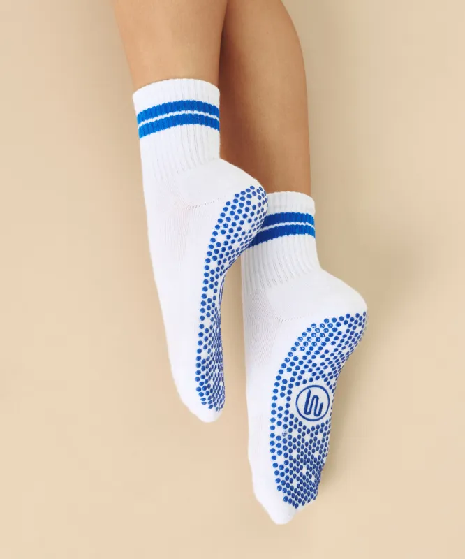 Crew Non Slip Grip Socks - Cobalt Stripe sold by MoveActive
