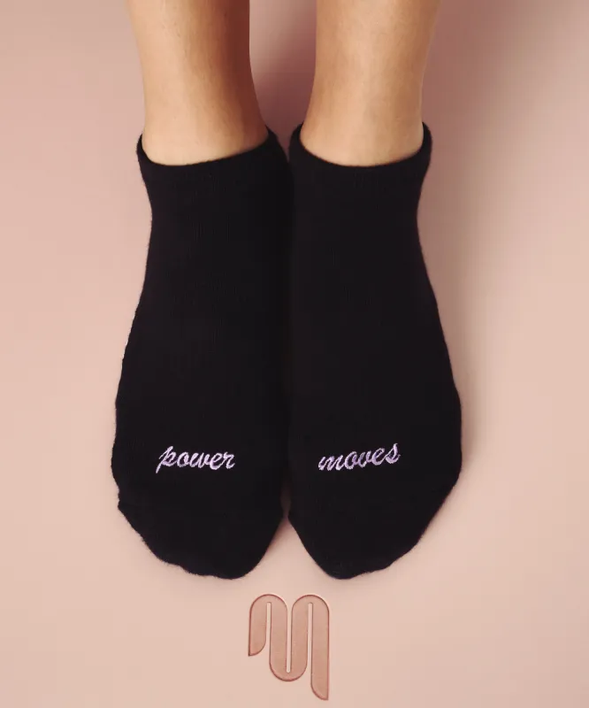 Classic Low Rise Grip Socks - Power Moves Black sold by MoveActive