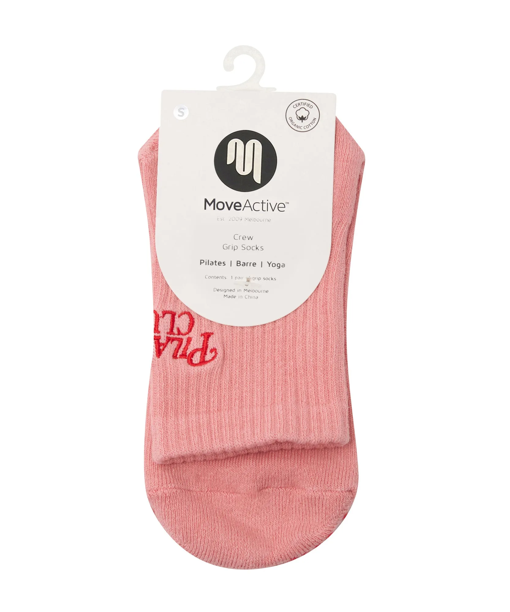 Crew Non Slip Grip Socks - Pilates Club Rose sold by MoveActive product image thumbnail 5