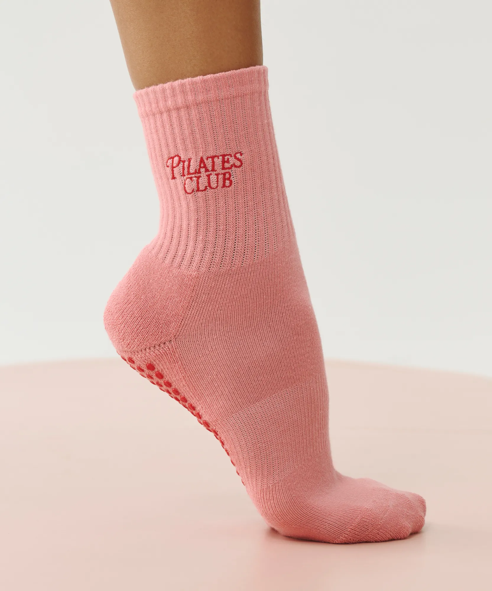 Crew Non Slip Grip Socks - Pilates Club Rose sold by MoveActive