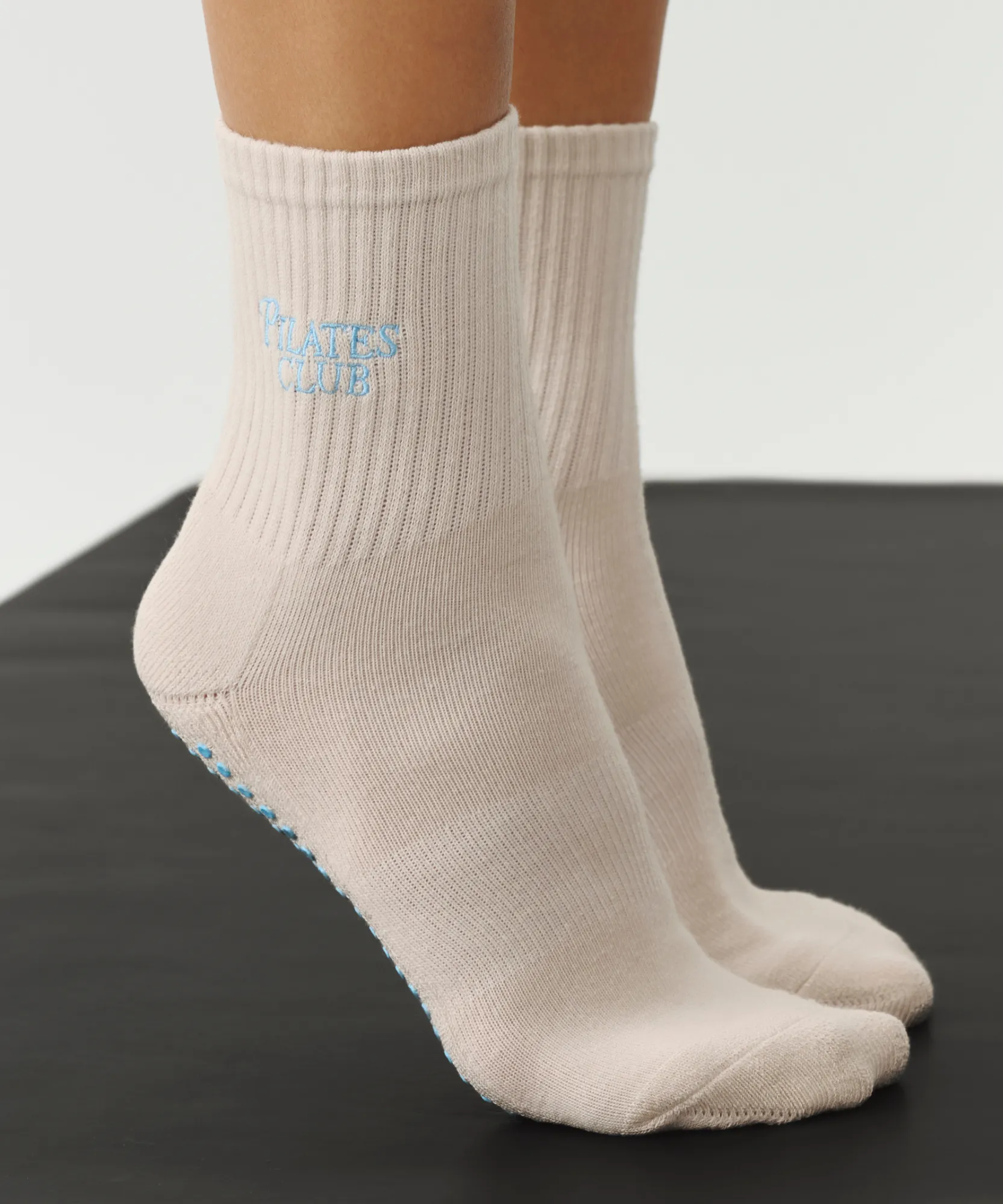 Crew Non Slip Grip Socks - Pilates Club Stone sold by MoveActive