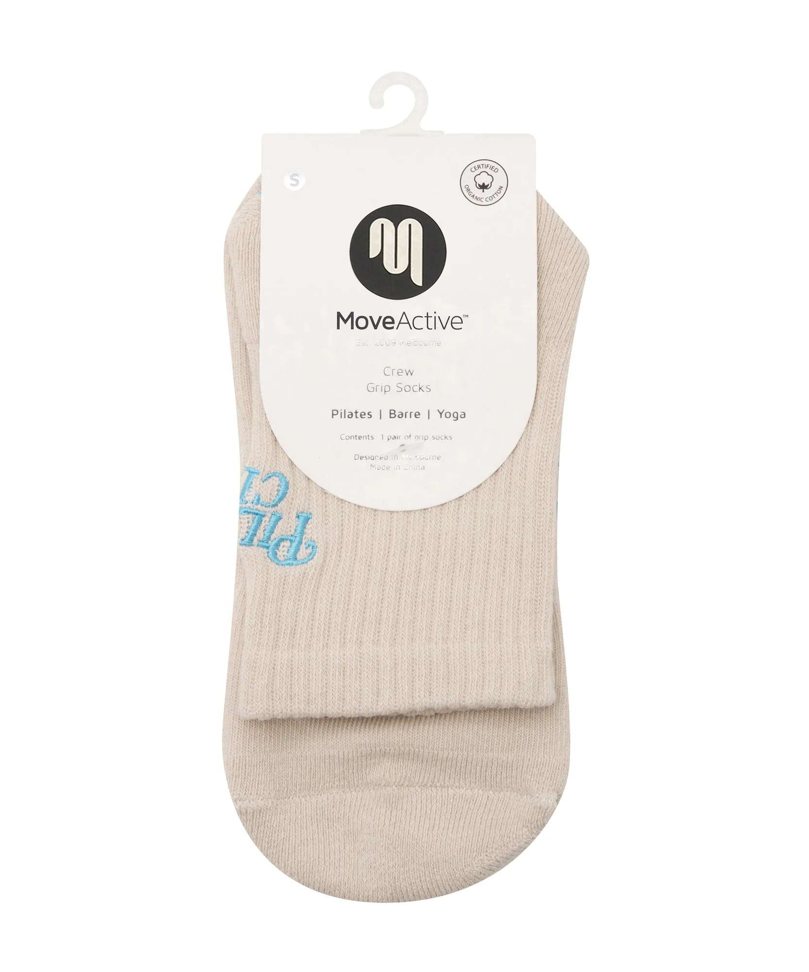 Crew Non Slip Grip Socks - Pilates Club Stone sold by MoveActive product image thumbnail 5