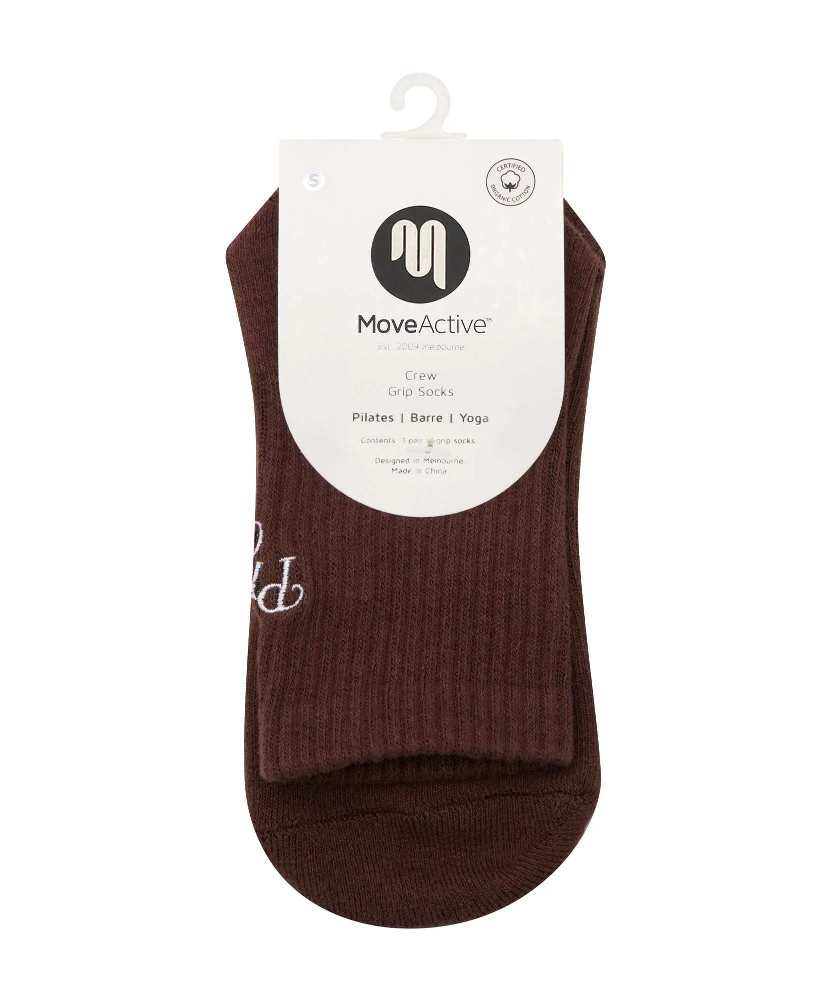 Crew Non Slip Grip Socks - Pilates Club Brown sold by MoveActive product image thumbnail 5