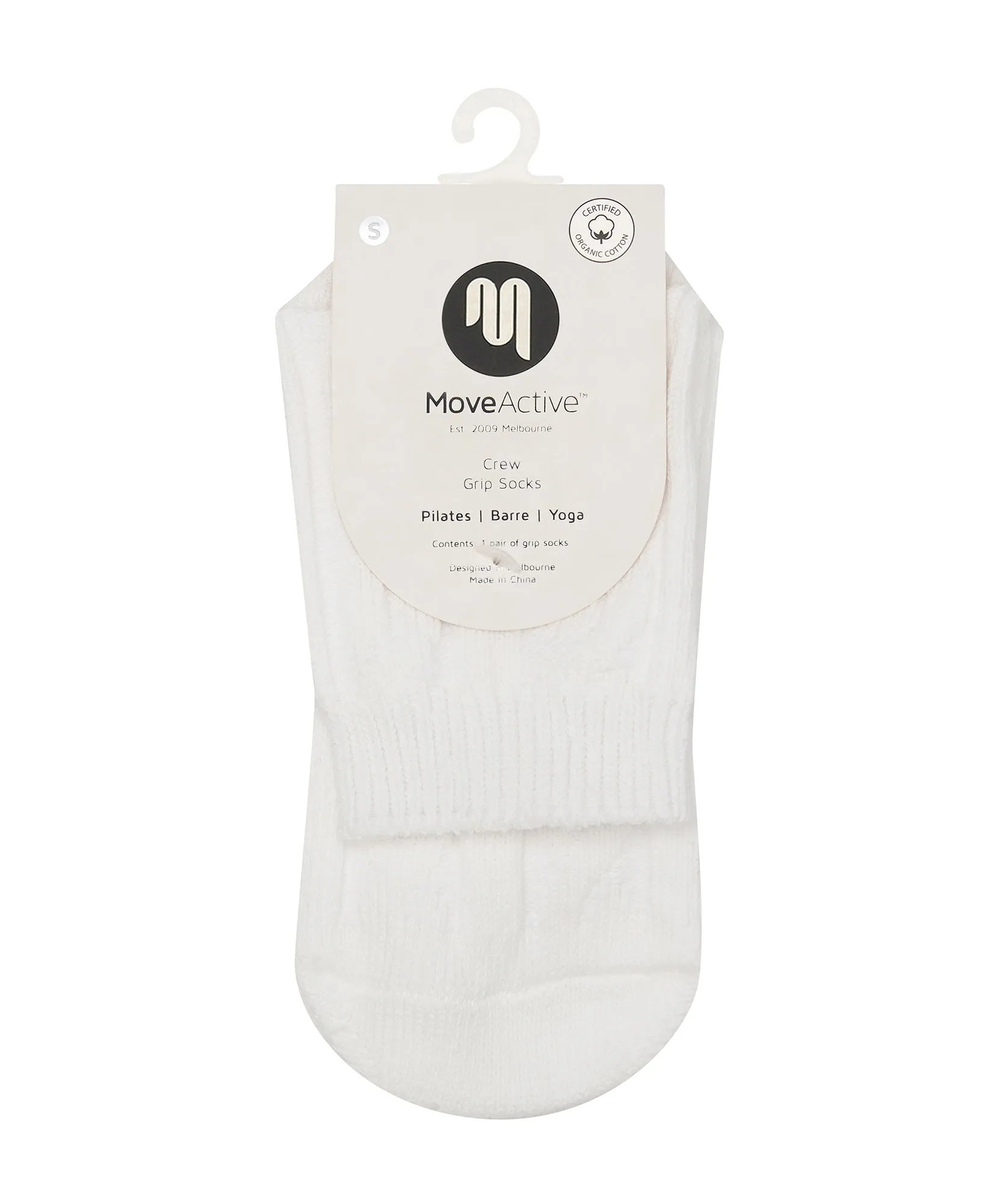 Crew Non Slip Grip Socks - Cable-Knit Ivory sold by MoveActive product image thumbnail 5
