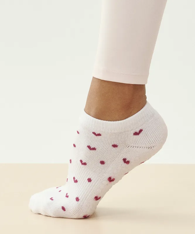 Classic Low Rise Grip Socks - Speckled White sold by MoveActive