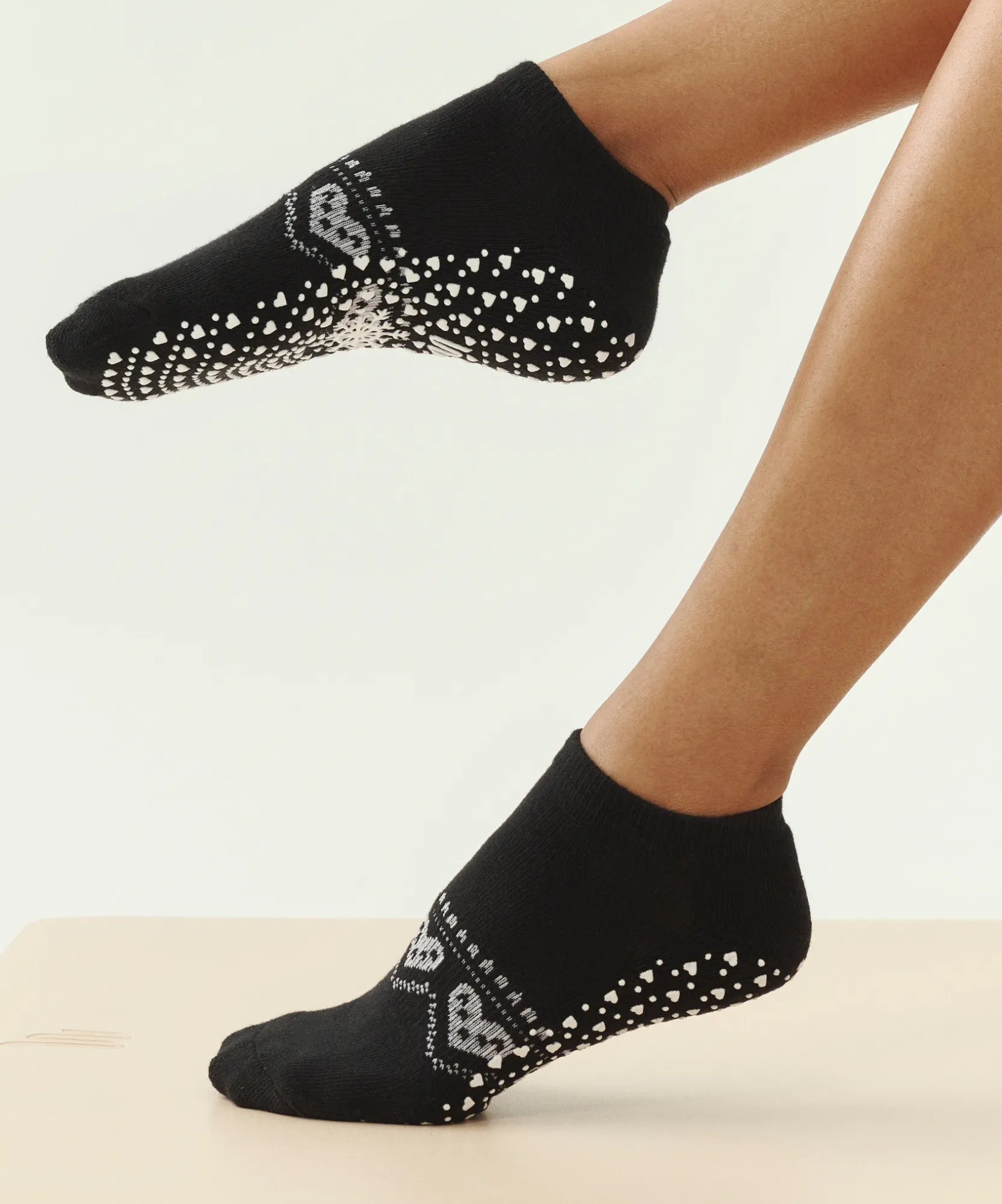Classic Low Rise Grip Socks - Alpine Heart Midnight sold by MoveActive
