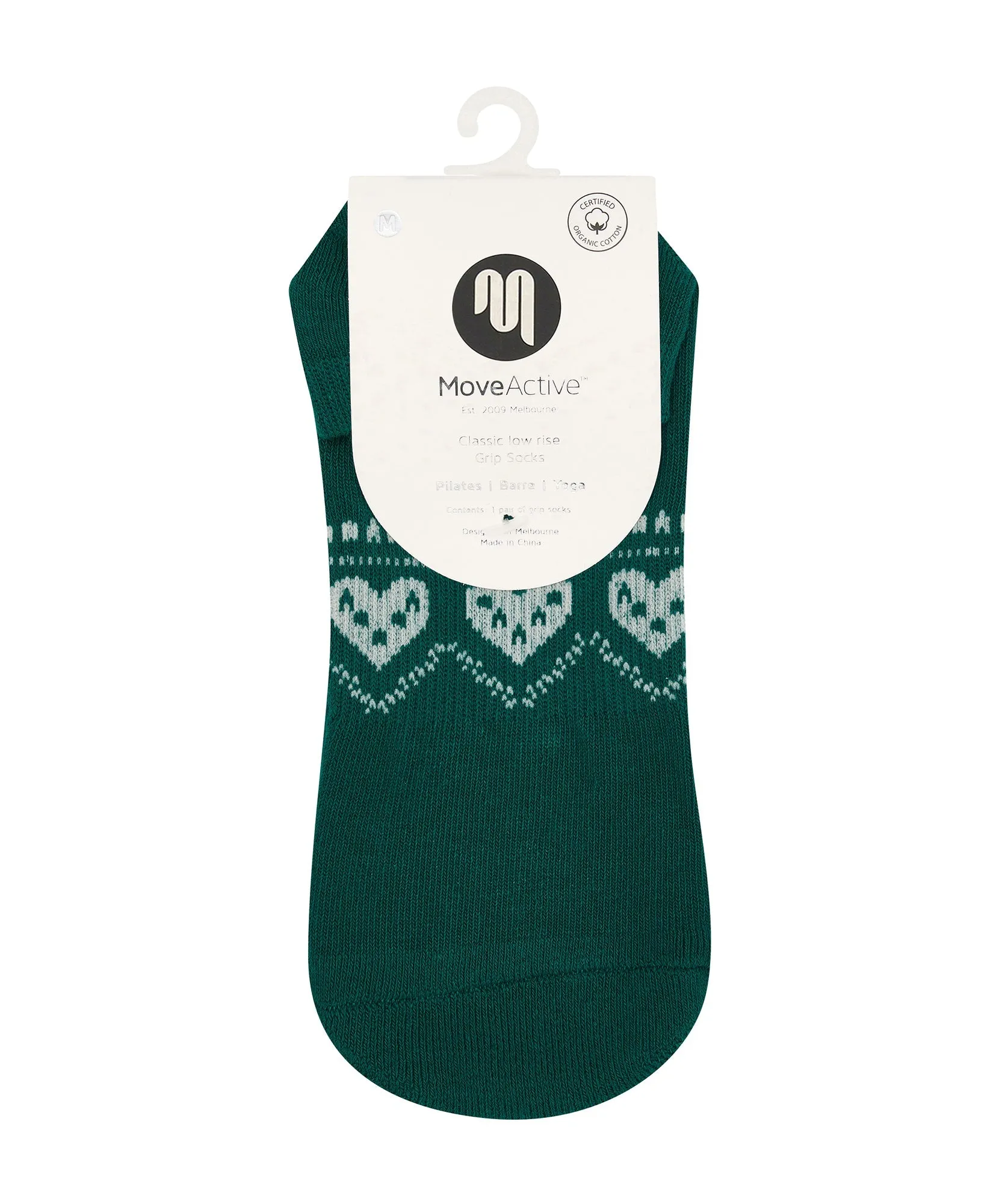 Classic Low Rise Grip Socks - Alpine Heart Emerald sold by MoveActive product image thumbnail 5