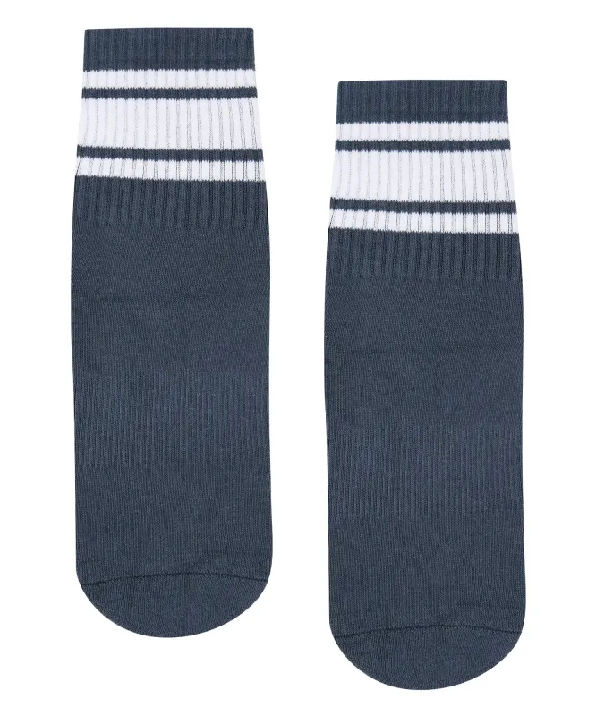 Crew Non Slip Grip Socks - French Navy Stripe sold by MoveActive