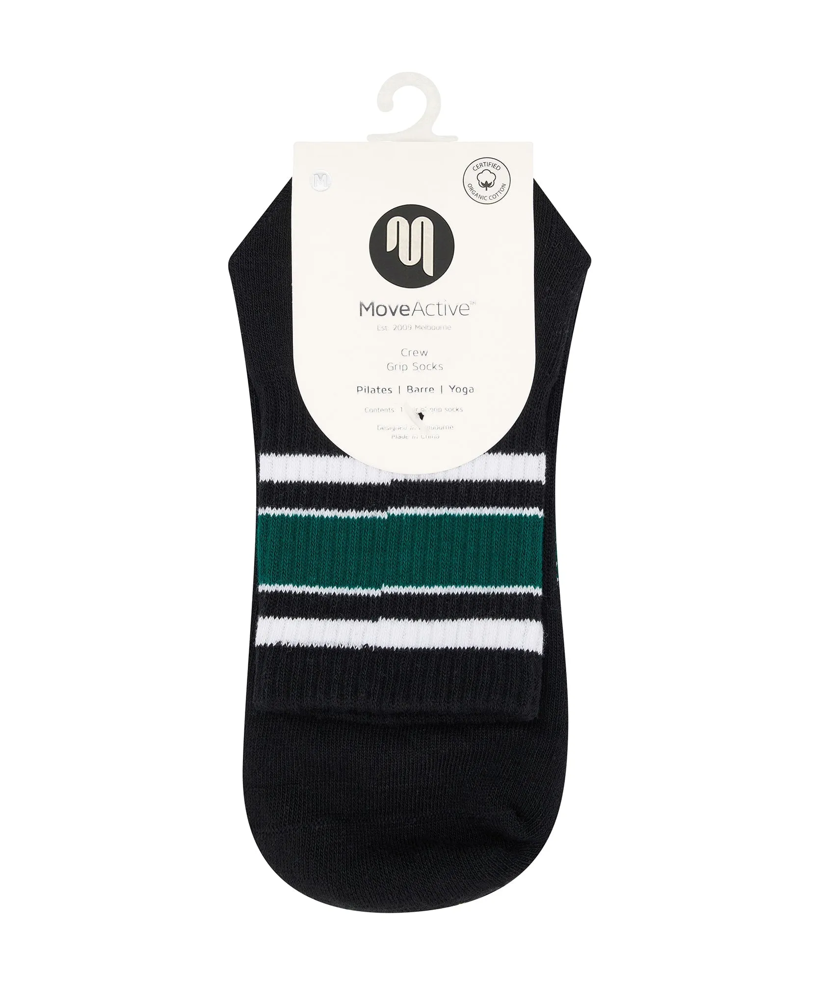 Crew Non Slip Grip Socks - Midnight Emerald Stripe sold by MoveActive product image thumbnail 5