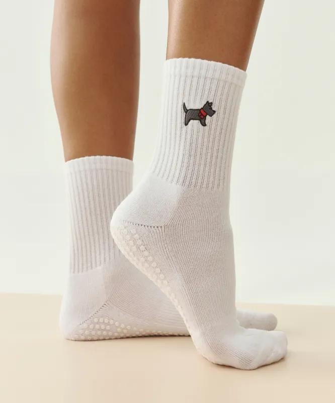 Crew Non Slip Grip Socks - Cosy Pup Ivory sold by MoveActive