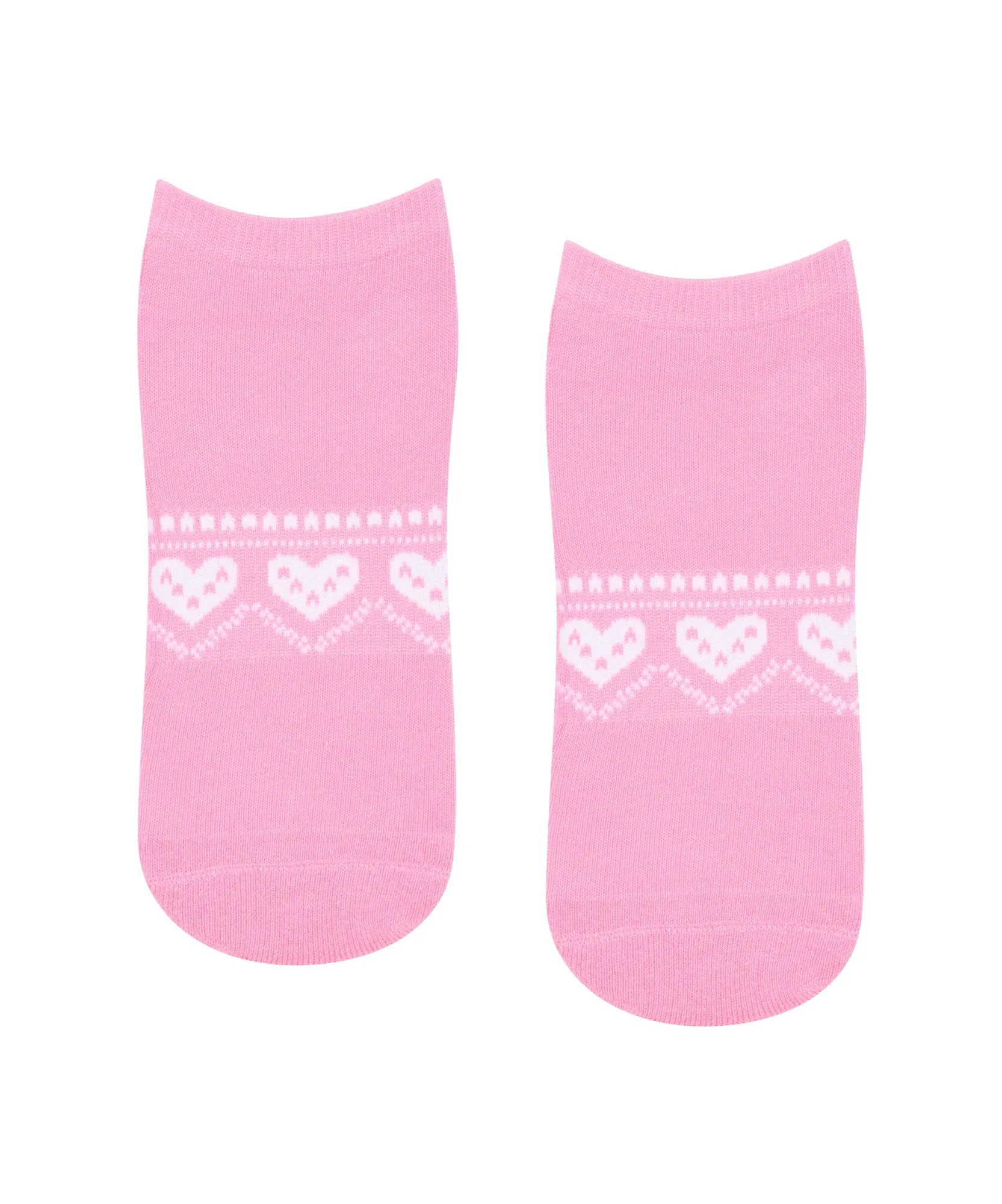 Classic Low Rise Grip Socks - Alpine Heart Rose sold by MoveActive