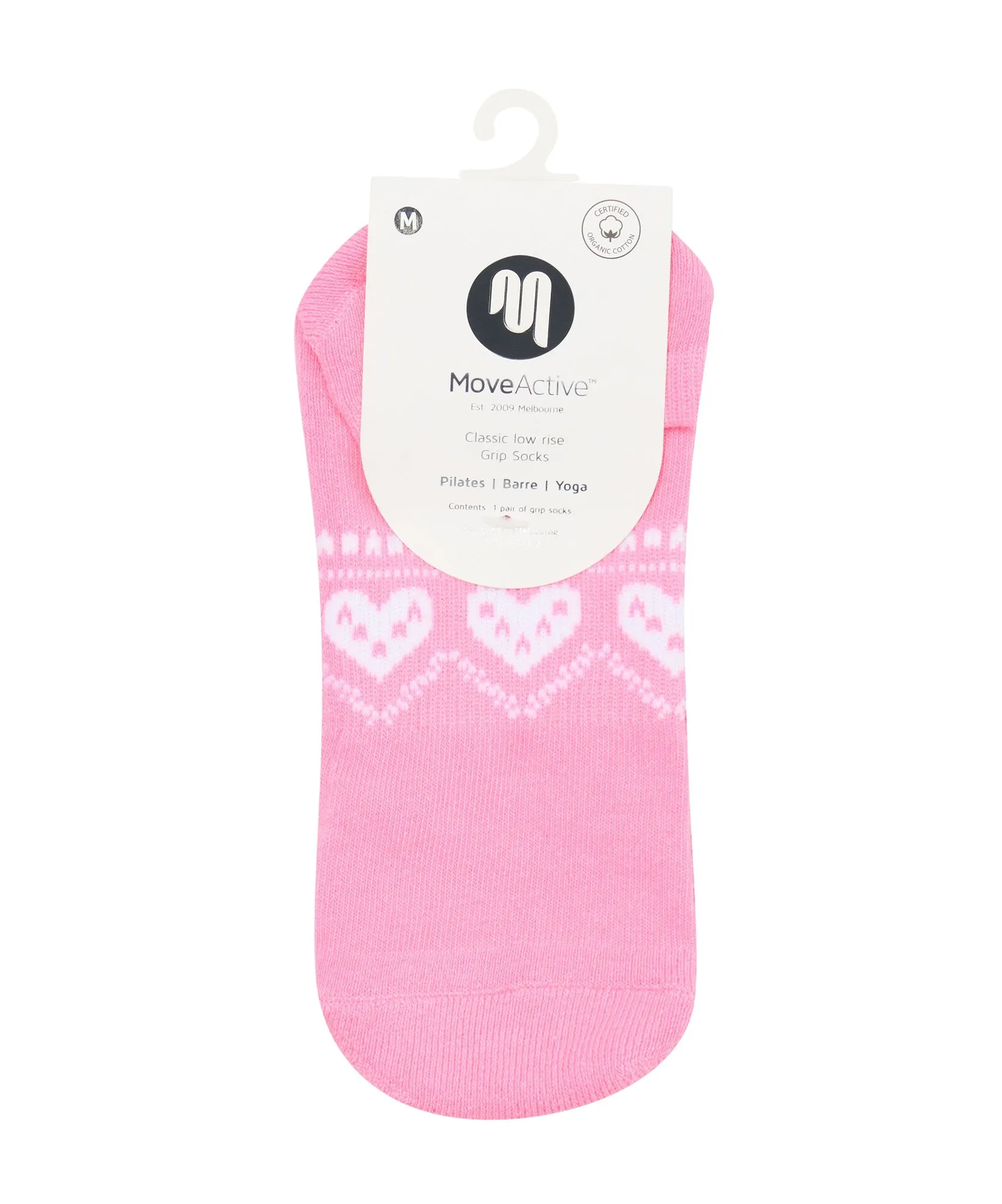 Classic Low Rise Grip Socks - Alpine Heart Rose sold by MoveActive product image thumbnail 4