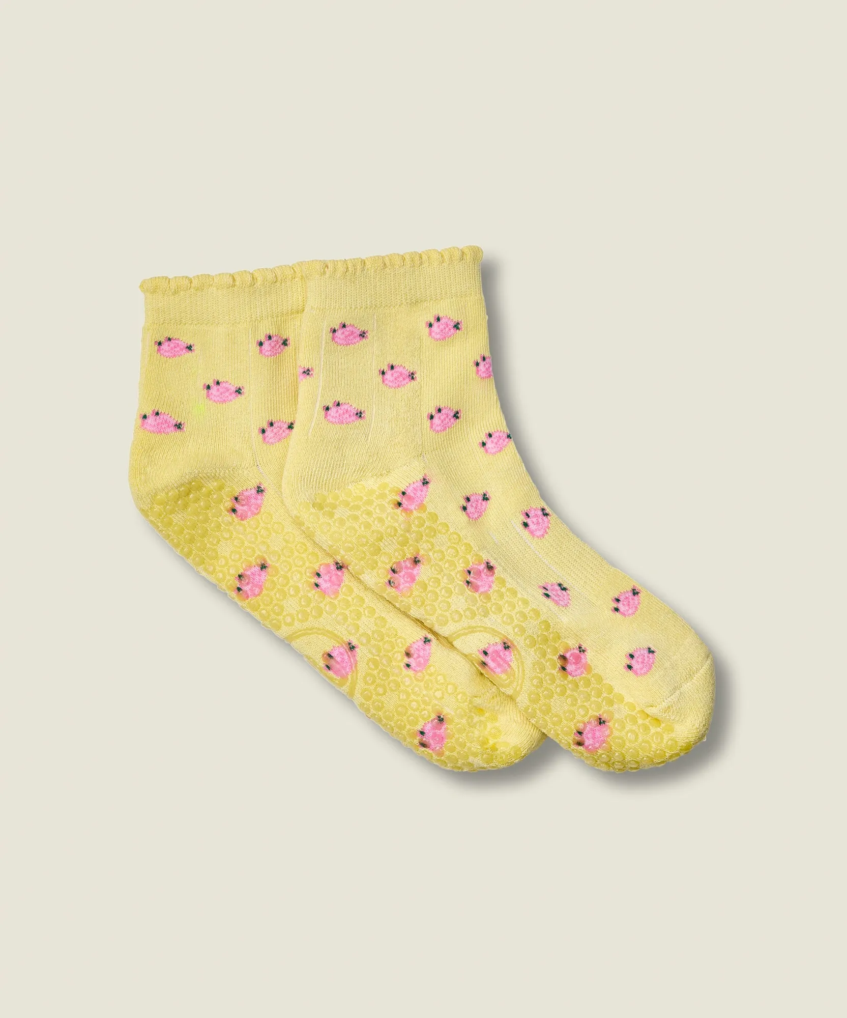 Quarter Crew Non Slip Grip Socks - Wild Rose Maize sold by MoveActive product image thumbnail 5