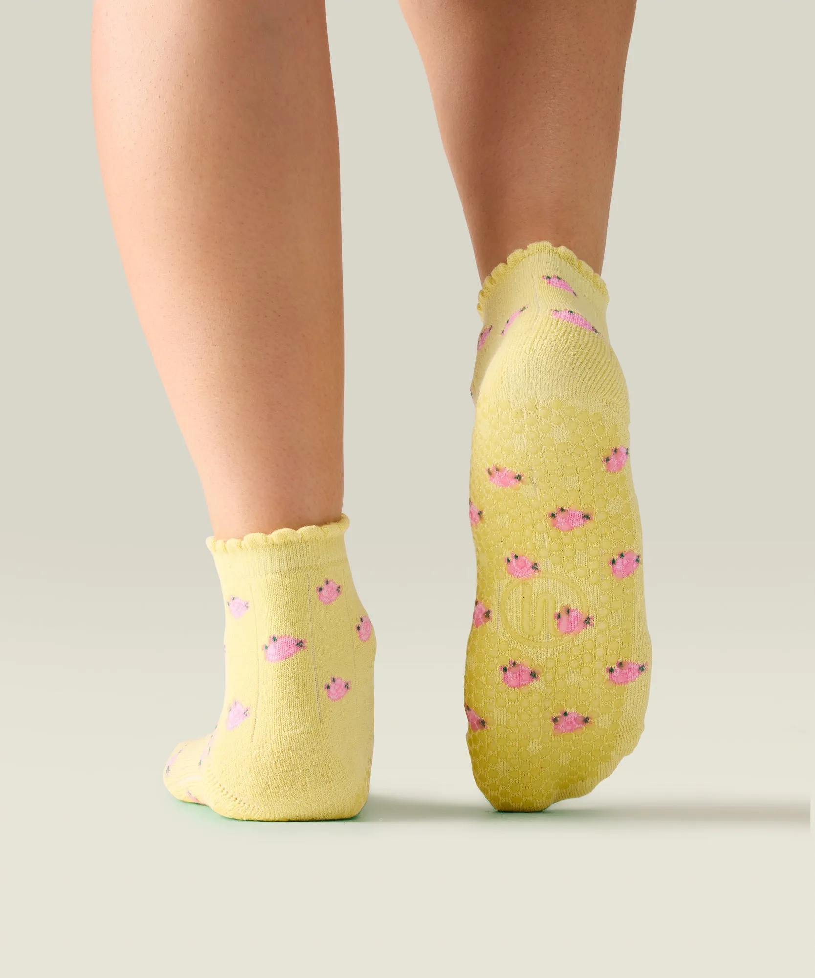 Quarter Crew Non Slip Grip Socks - Wild Rose Maize sold by MoveActive product image thumbnail 2