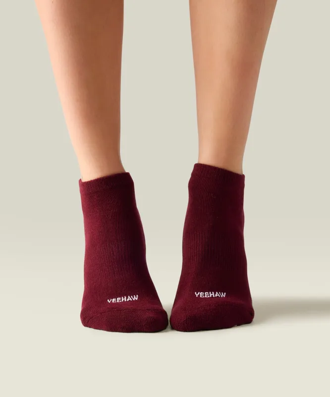 Classic Low Rise Grip Socks - Yeehaw Mulberry sold by MoveActive