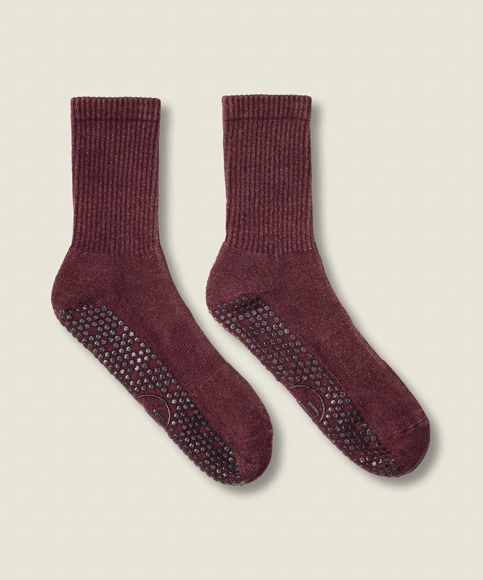 Crew Non Slip Grip Socks - Dusty Mulberry sold by MoveActive product image thumbnail 3