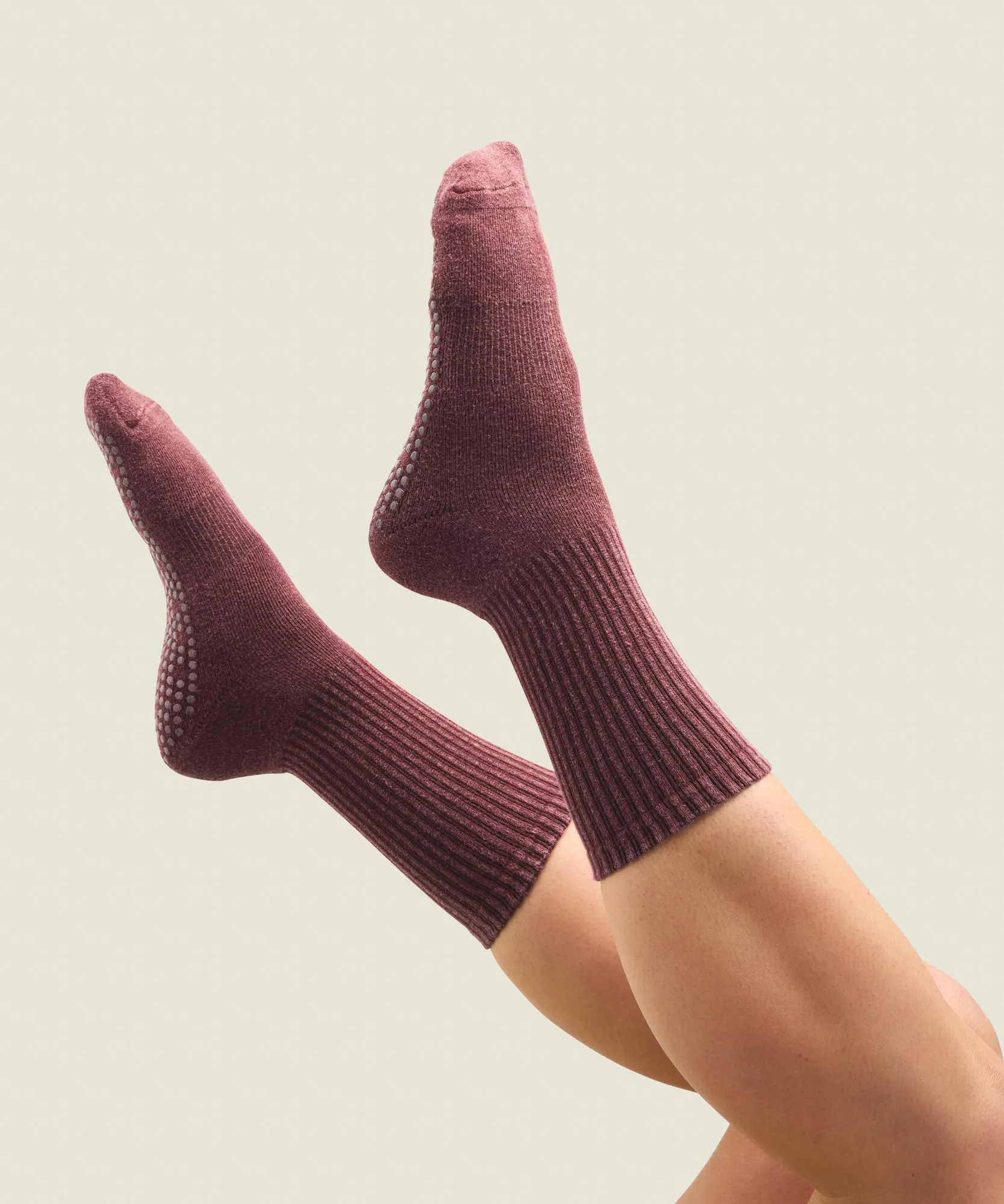 Crew Non Slip Grip Socks - Dusty Mulberry sold by MoveActive product image thumbnail 2