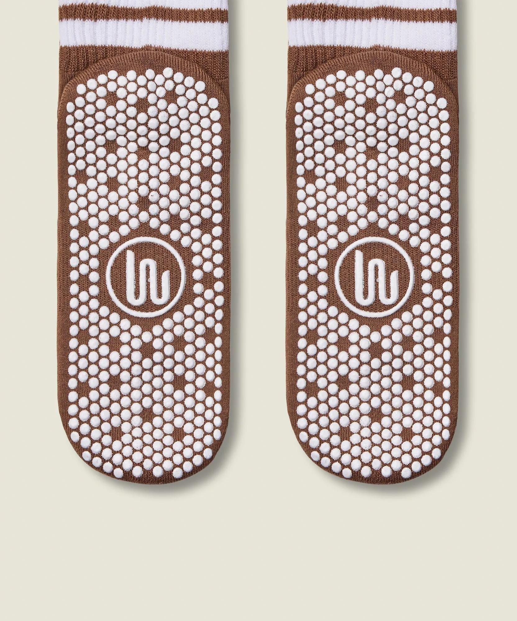 Crew Non Slip Grip Socks - Tan Stripe sold by MoveActive product image thumbnail 4