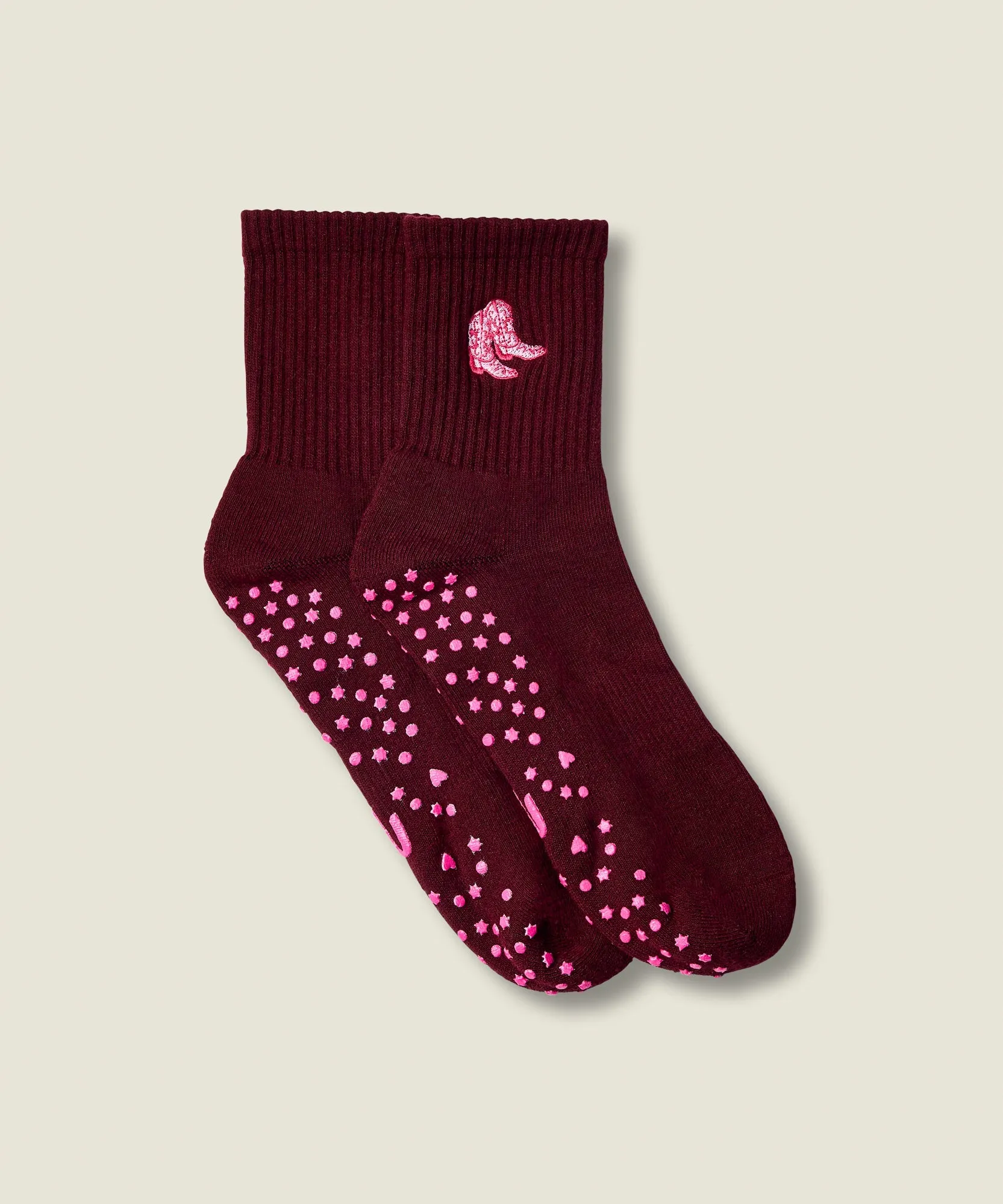Crew Non Slip Grip Socks - Boot Scootin' Mulberry sold by MoveActive product image thumbnail 5