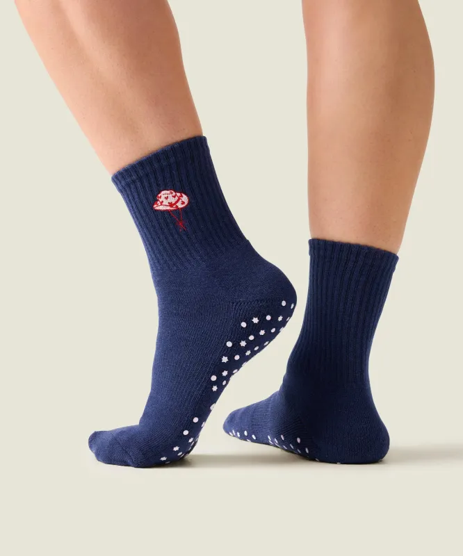 Crew Non Slip Grip Socks - Howdy Hearts Ink sold by MoveActive