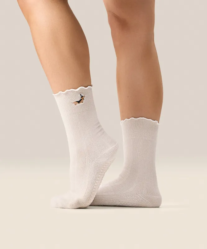 Crew Non Slip Grip Socks - Wicked Weenie Frill sold by MoveActive