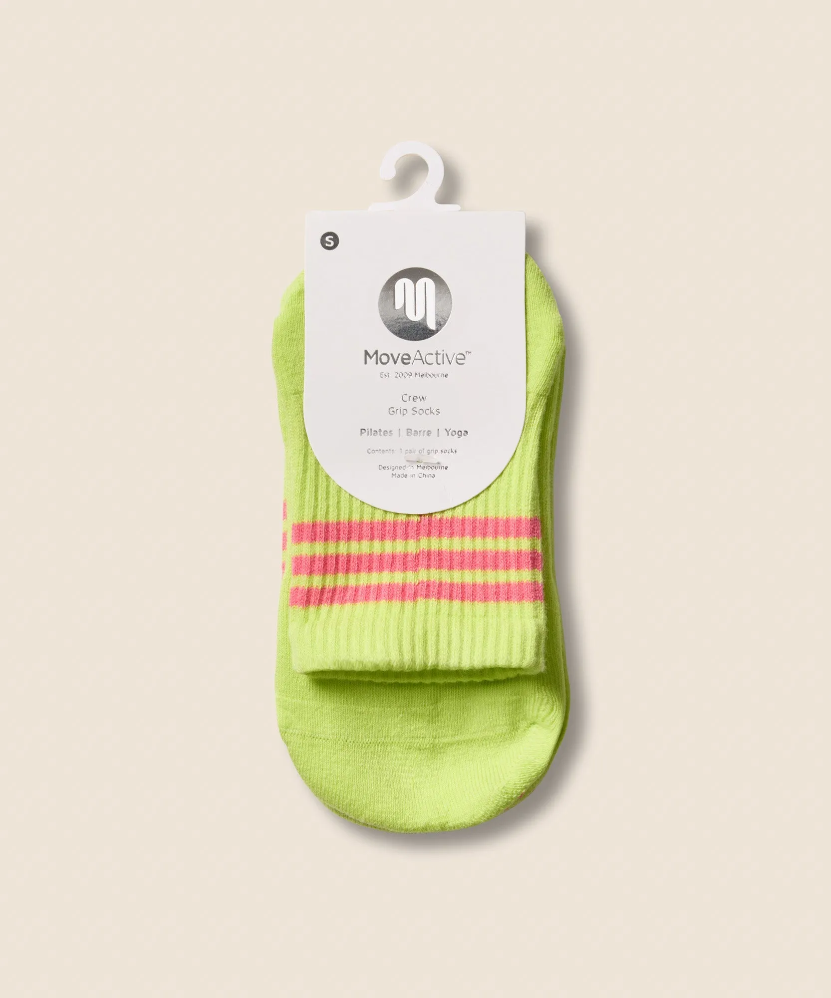 Crew Non Slip Grip Socks - Pine Lime Stripe sold by MoveActive product image thumbnail 5