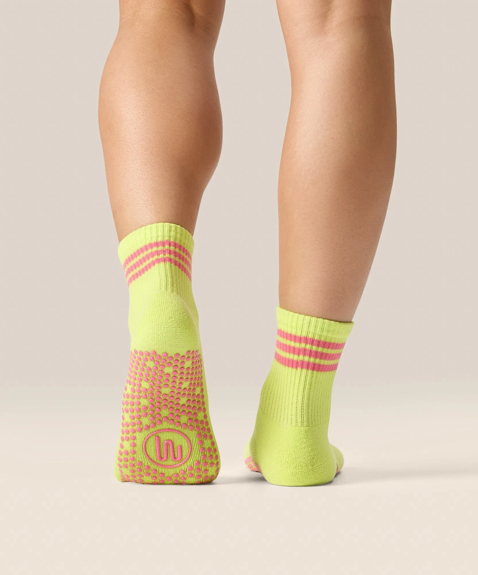 Crew Non Slip Grip Socks - Pine Lime Stripe sold by MoveActive product image thumbnail 2