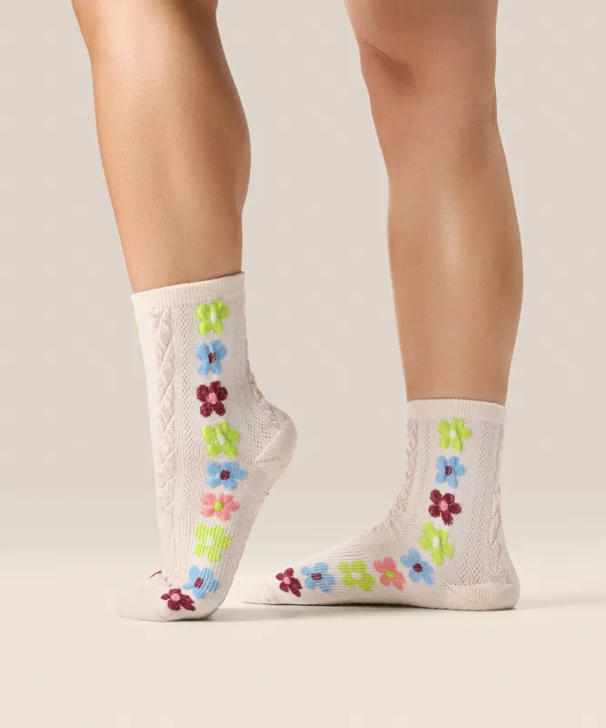 Crew Non Slip Grip Socks - Fiesta Blanca sold by MoveActive