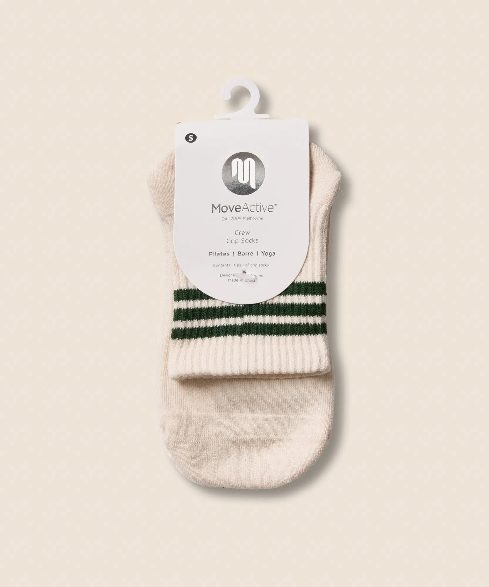 Crew Non Slip Grip Socks - Olive Stripe sold by MoveActive product image thumbnail 5