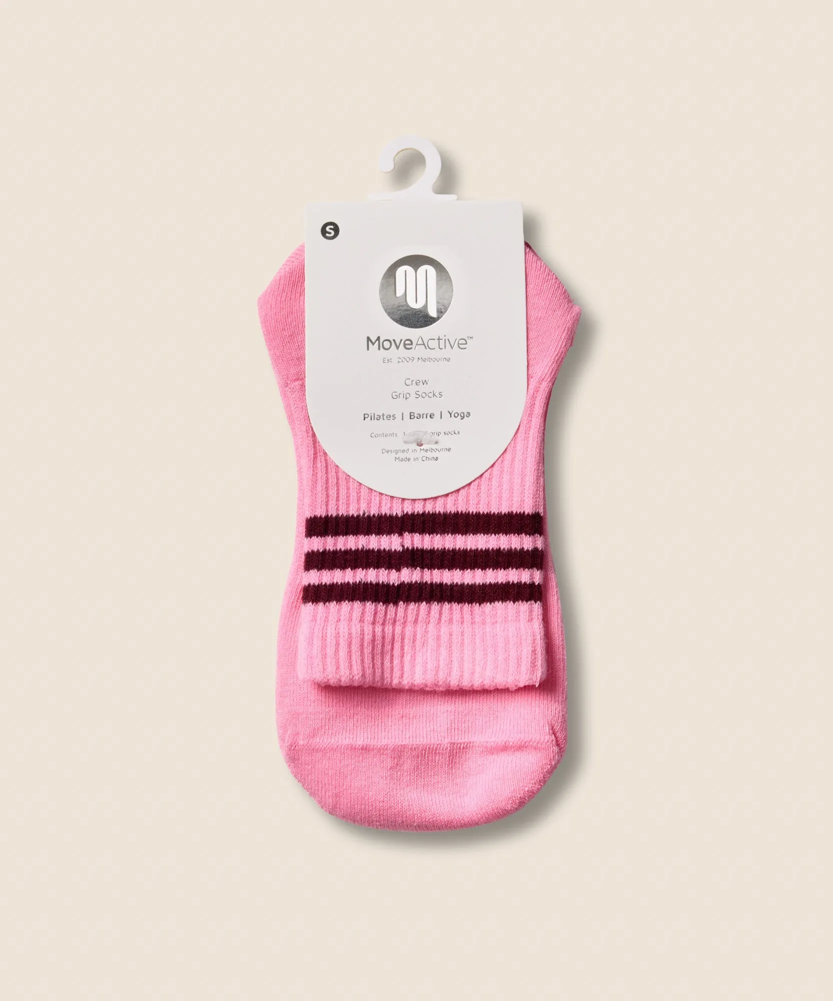 Crew Non Slip Grip Socks - Pink Paloma sold by MoveActive product image thumbnail 5