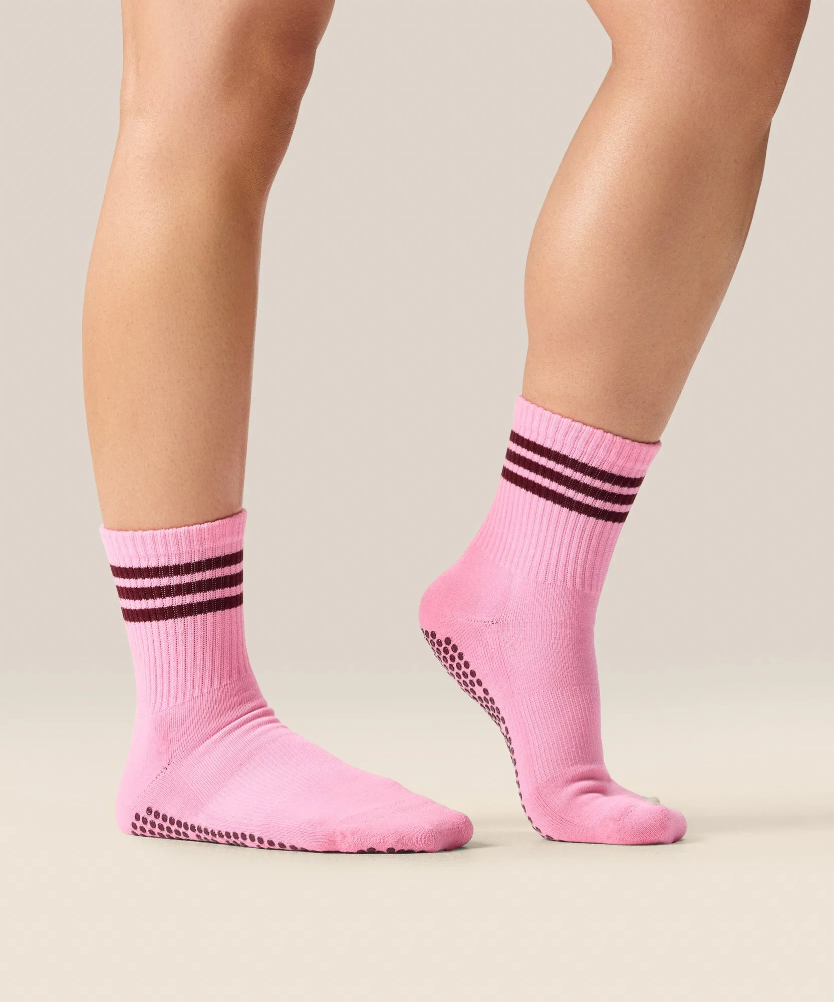 Crew Non Slip Grip Socks - Pink Paloma sold by MoveActive product image thumbnail 3
